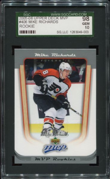 2005-06 Upper Deck MVP #406 Mike Richards Rookie SGC 98