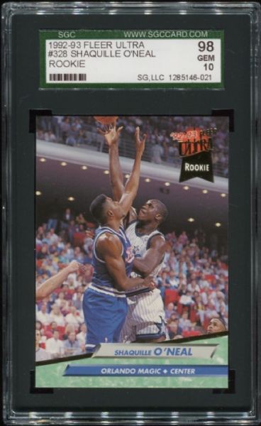 1992-93 Fleer Ultra #328 Shaquille O'Neal Rookie SGC 98