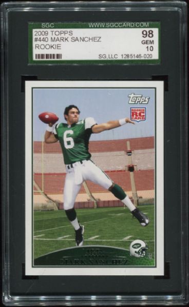 2009 Topps #440 Mark Sanchez Rookie SGC 98