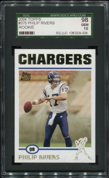 2004 Topps #375 Philip Rivers Rookie SGC 98