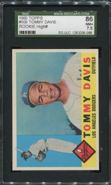 1960 Topps #509 Tommy Davis Rookie High Number SGC 86