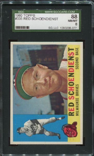 1960 Topps #335 Red Schoendienst SGC 88