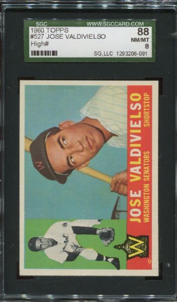 1960 Topps #527 Jose Valdivielso High Number SGC 88