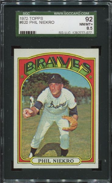 1972 Topps #620 Phil Niekro SGC 92