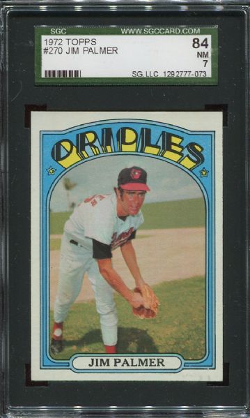 1972 Topps #270 Jim Palmer SGC 84