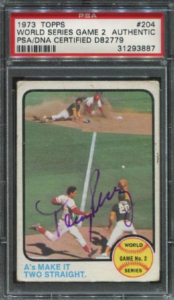 1973 Topps #204 WS Game with Tony Perez Autographed PSA/DNA Authentic