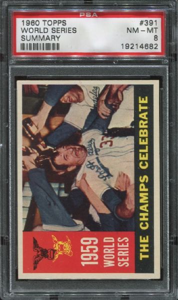 1960 Topps #391 World Series Summary PSA 8