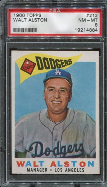 1960 Topps #212 Walt Alston PSA 8