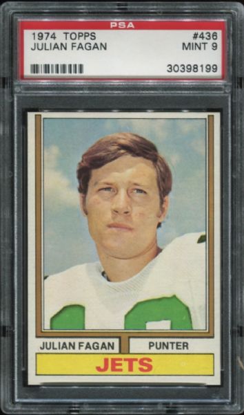 1974 Topps #436 Julian Fagan PSA 9