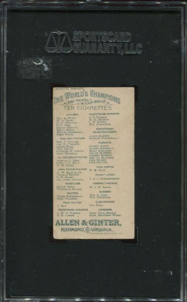 1888 N29 Allen & Ginter Gus Hill SGC 40