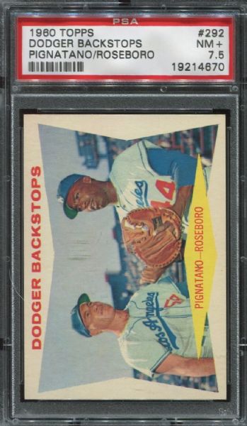 1960 Topps #292 Dodgers Backstops PSA 7.5