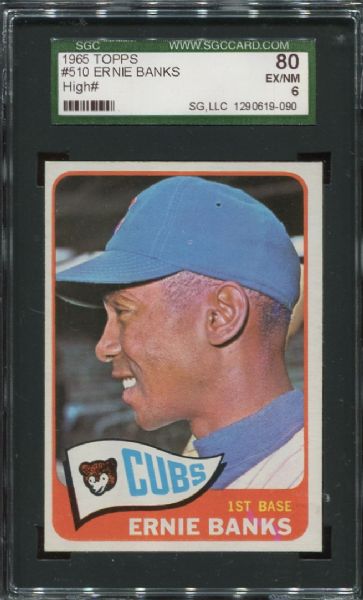 1965 Topps #510 Ernie Banks High Number SGC 80