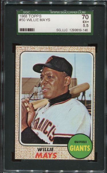 1968 Topps #50 Willie Mays SGC 70