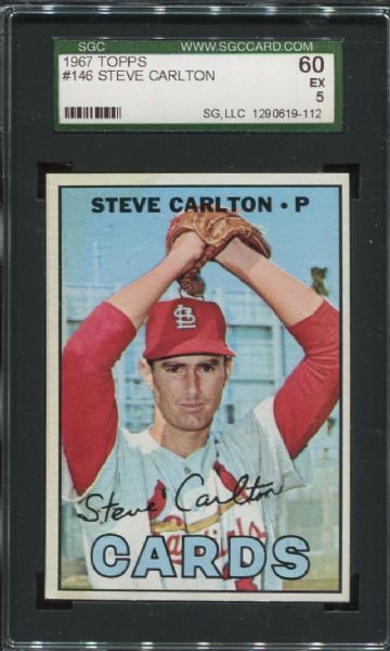 1967 Topps #146 Steve Carlton SGC 60