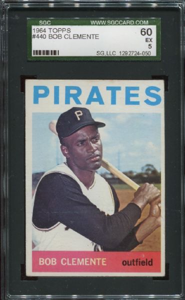 1964 Topps #440 Roberto Clemente SGC 60