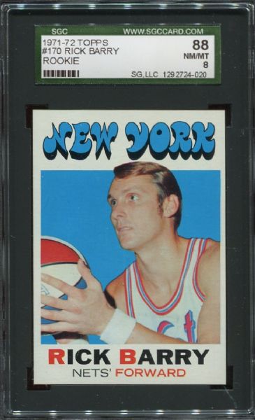 1971-72 Topps #170 Rick Barry Rookie SGC 88