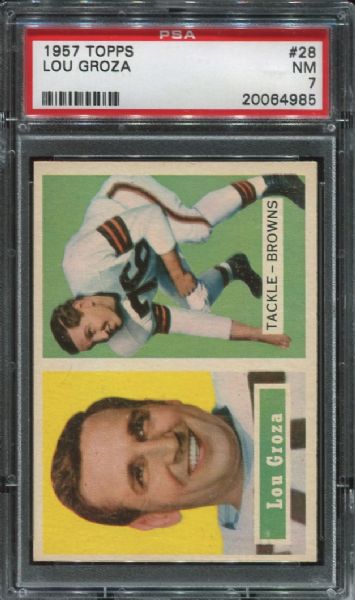 1957 Topps #28 Lou Groza PSA 7