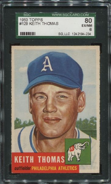 1953 Topps #129 Keith Thomas SGC 80