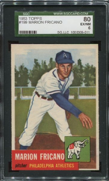 1953 Topps #199 Marion Fricano SGC 80