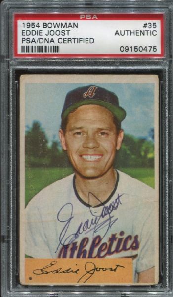 1954 Bowman #35 Eddie Joost Autographed PSA/DNA Authentic