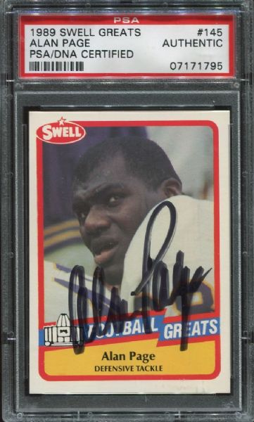 1989 Swell Greats #145 Alan Page Autographed PSA/DNA Authentic