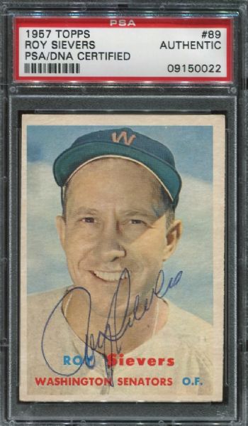 1957 Topps #89 Roy Sievers Autographed PSA/DNA Authentic