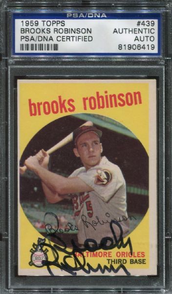 1959 Topps #439 Brooks Robinson Autographed PSA/DNA Authentic