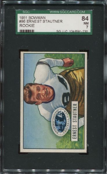 1951 Bowman #96 Ernie Stautner Rookie SGC 84