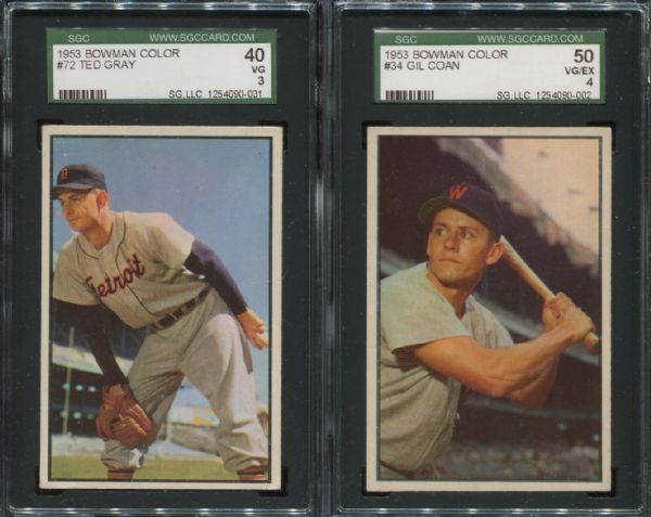 1953 Bowman Color Lot of 2 Different SGC Graded