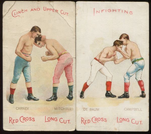 1893 N266 Red Cross Tobacco Boxers Lot of 2 Different