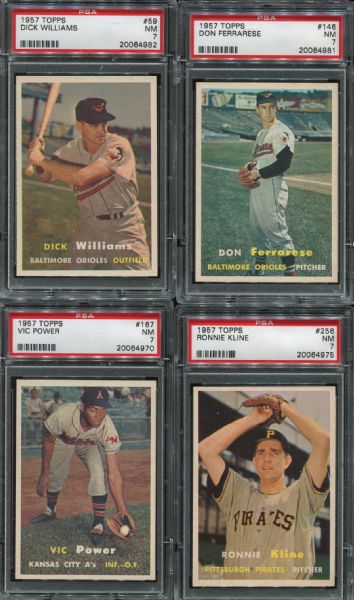 1957 Topps Lot of 4 Different PSA 7