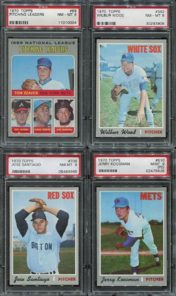 1970 Topps Lot of 4 Different PSA 8 with NL Leaders