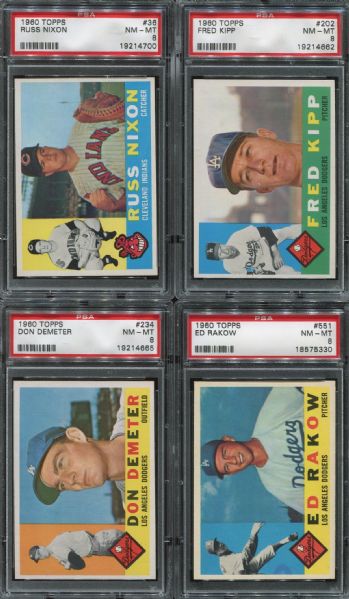 1960 Topps Lot of 12 Different PSA 8