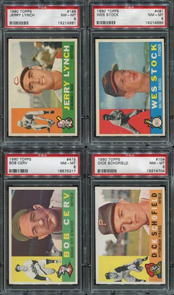 1960 Topps Lot of 12 Different PSA 8