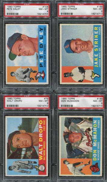 1960 Topps Lot of 12 Different PSA 8