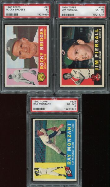 1960 Topps Lot of 6 Different PSA 5 & 6