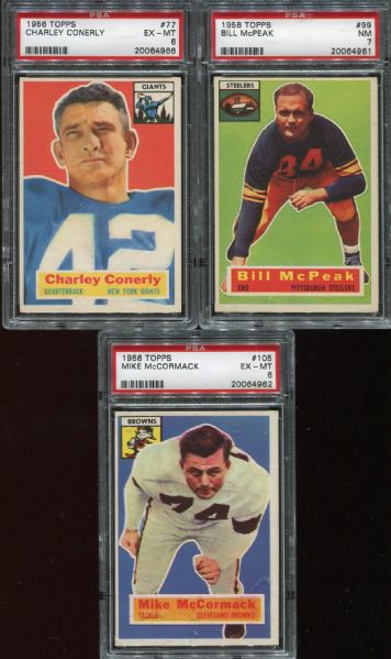 1956 Topps Lot of 3 Different PSA 6 & 7