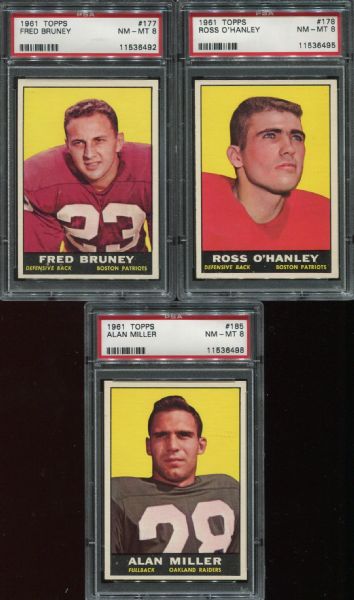 1961 Topps Lot of 5 Different PSA 8