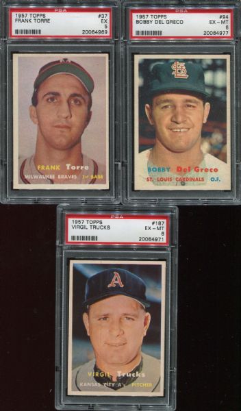 1957 Topps Lot of 5 Different PSA 5 & 6