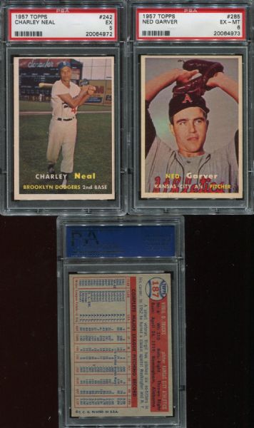 1957 Topps Lot of 5 Different PSA 5 & 6