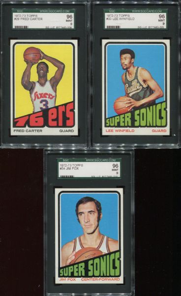 1972-73 Topps Lot of 5 Different SGC 96