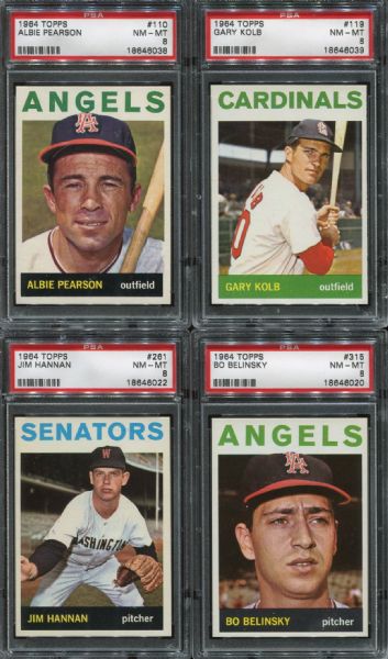 1964 Topps Lot of 10 Different PSA 8