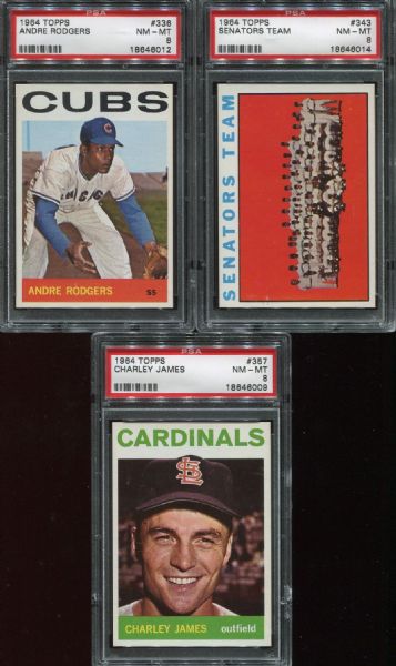 1964 Topps Lot of 10 Different PSA 8