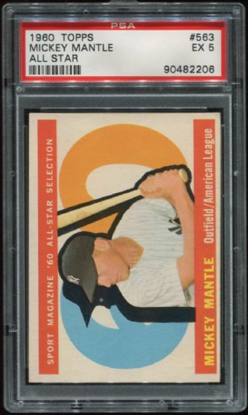 1960 Topps #563 Mickey Mantle All Star PSA 5