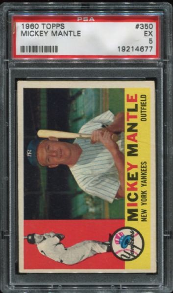 1960 Topps #350 Mickey Mantle PSA 5