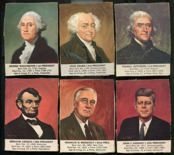 1964 Kellogg's Presidents Complete Set (36 Cards)