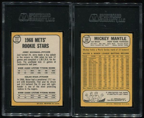 1968 Topps Complete Set with SGC Graded Stars