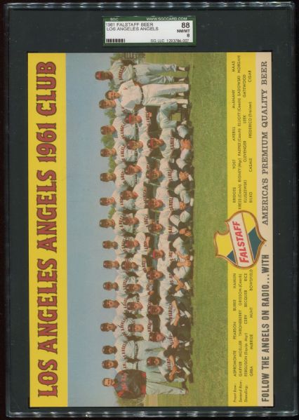 1961 Falstaff Beer Los Angeles Angels Team SGC 88