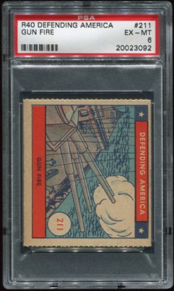 1941 R40 Defending America #211 Gun Fire PSA 6