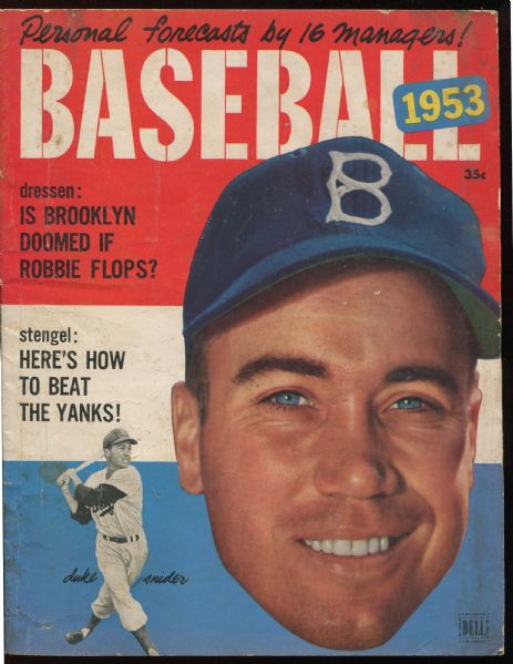 1953 Baseball Magazine with Duke Snider Cover